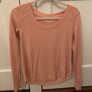 Pink ribbed long sleeve Hollister shirt